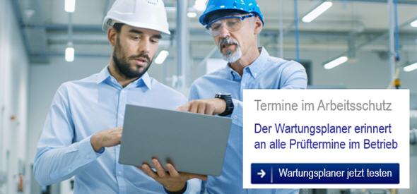 Arbeitsschutzsoftware - Wartungsplaner Prüffristenmanagement mit dem Prüfplaner. Arbeitsschutzsoftware